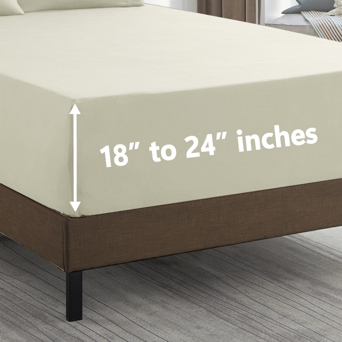 1500 Series Extra Deep 24 Pocket 6-teiliges Bettlaken-Set