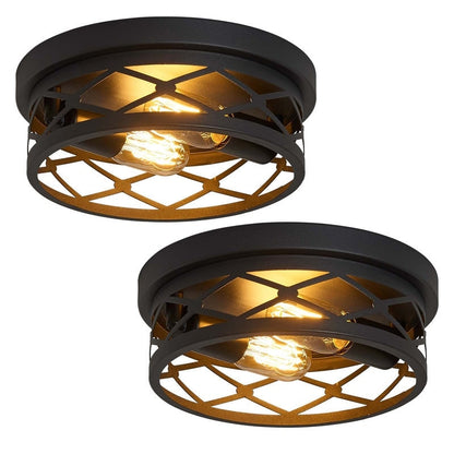 2-flammige Deckenleuchte im Landhausstil, 2er-Pack