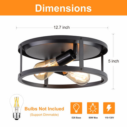 2-flammige Deckenleuchte im Landhausstil, 2er-Pack
