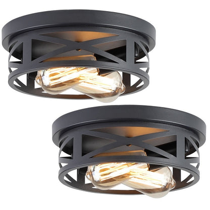 2-flammige Deckenleuchte im Landhausstil, 2er-Pack