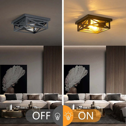 2-flammige Deckenleuchte im Landhausstil, 2er-Pack