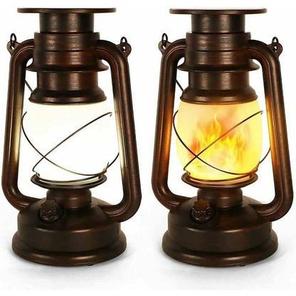 2 PCS Solar Flackernde Flamme LED Vintage Hängende Laterne