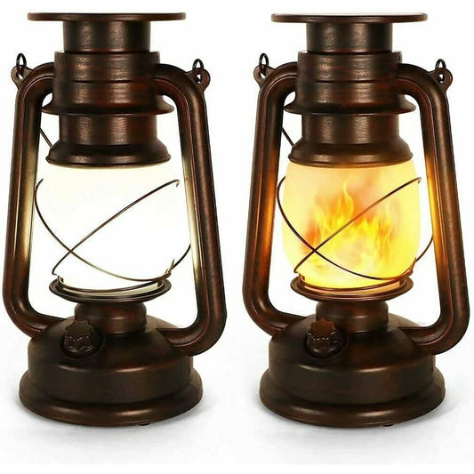 2 PCS Solar Flackernde Flamme LED Vintage Hängende Laterne