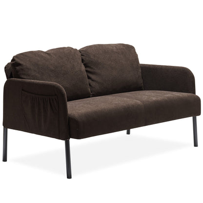 2 Seater Polyester Fabric Sofa, Modern Loveseat Sofa, Comfy Small Couches for Small Space Living Room, Bedroom, Office