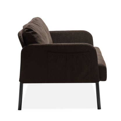 2 Seater Polyester Fabric Sofa, Modern Loveseat Sofa, Comfy Small Couches for Small Space Living Room, Bedroom, Office