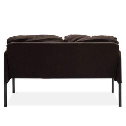 2 Seater Polyester Fabric Sofa, Modern Loveseat Sofa, Comfy Small Couches for Small Space Living Room, Bedroom, Office