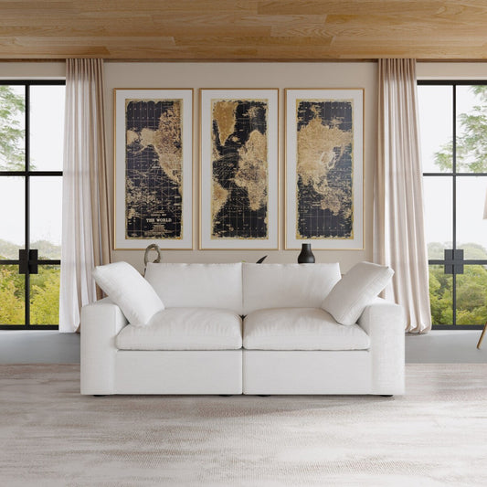 2 Seater Sofa Couch with Pillows for Living Room