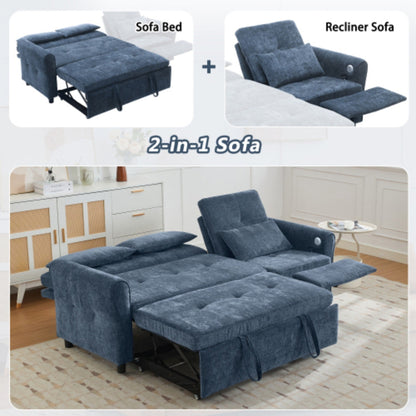 2-in-1 Sofa with Pull-Out Sleeper & Reversible Recliner by Harper&Bright Designs