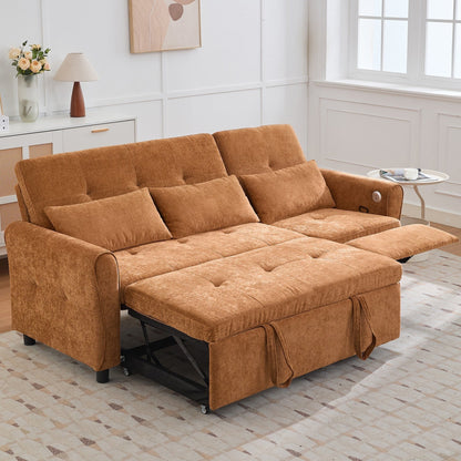2-in-1 Sofa with Pull-Out Sleeper & Reversible Recliner by Harper&Bright Designs