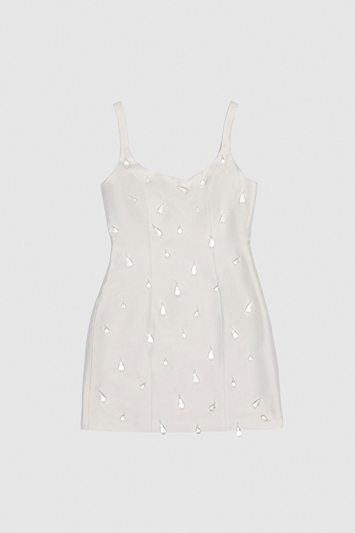 Luvia Minikleid mit Perlenbesatz - Elfenbein