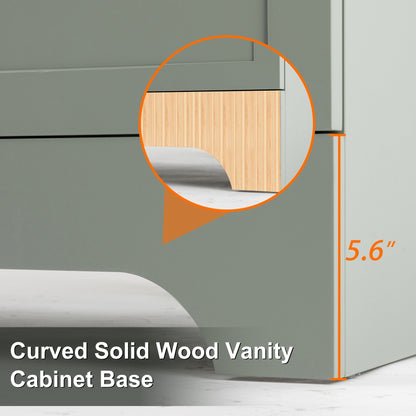 Wavy Line 30/36/48 Badezimmer-Waschtisch-Set mit Waschbecken und Wasserhahn