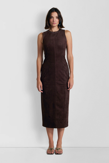 Mecca Stud Midikleid - Schokolade