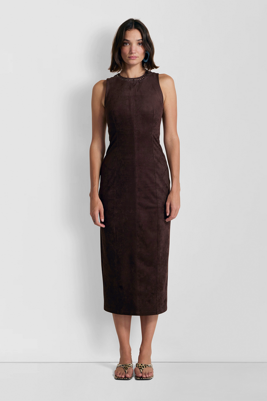 Mecca Stud Midikleid - Schokolade