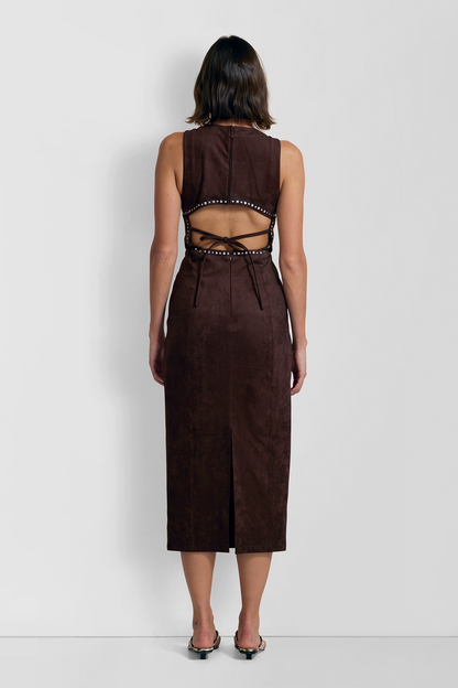 Mecca Stud Midikleid - Schokolade