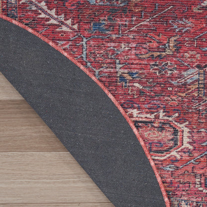 New Concept Washables Vintage Persian Floral Machine Washable Area Rug