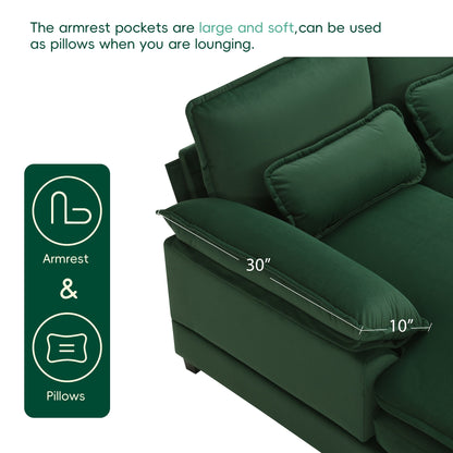 [VIDEO provided][New]109.8*55.9 Modern U-shaped Sectional Sofa with Waist Pillows,6-seat Upholstered Symmetrical Sofa Furniture