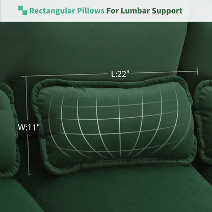 [VIDEO provided][New]109.8*55.9 Modern U-shaped Sectional Sofa with Waist Pillows,6-seat Upholstered Symmetrical Sofa Furniture