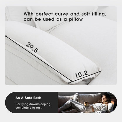 [VIDEO provided][New]109.8*55.9 Modern U-shaped Sectional Sofa with Waist Pillows,6-seat Upholstered Symmetrical Sofa Furniture