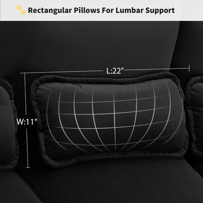 [VIDEO provided][New]109.8*55.9 Modern U-shaped Sectional Sofa with Waist Pillows,6-seat Upholstered Symmetrical Sofa Furniture