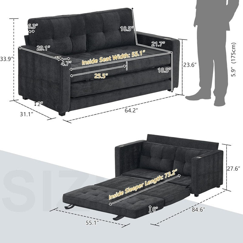 VINGLI Loveseat Sleeper