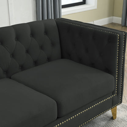 {Contact us for 3D modeling} Velvet Sofa for Living Room,Buttons Tufted Square Arm Couch, Modern Couch Upholstered Button and Me
