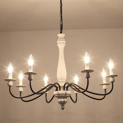 Moderner Bauernhaus-Kronleuchter, 8-flammiger Kerzenleuchter für Wohnzimmer, Kücheninsel, Esszimmer, Foyer – B 31,1 x H 20,66