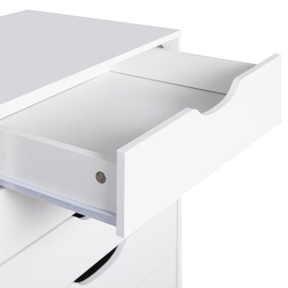Schmaler Holzschrank mit 9 Schubladen, leichtgängigen Schubladen und oberem Ablagefach