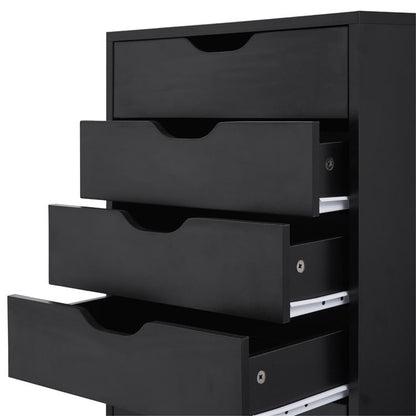 Schmaler Holzschrank mit 9 Schubladen, leichtgängigen Schubladen und oberem Ablagefach