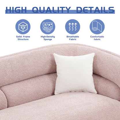 Modern Contemporary 91 Upholstered Curved Sofa With 2 Pillows for Living Room