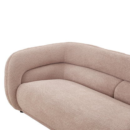 Modern Contemporary 91 Upholstered Curved Sofa With 2 Pillows for Living Room