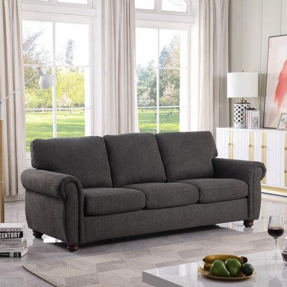 Wood Framed Chenille Fabric Sofa