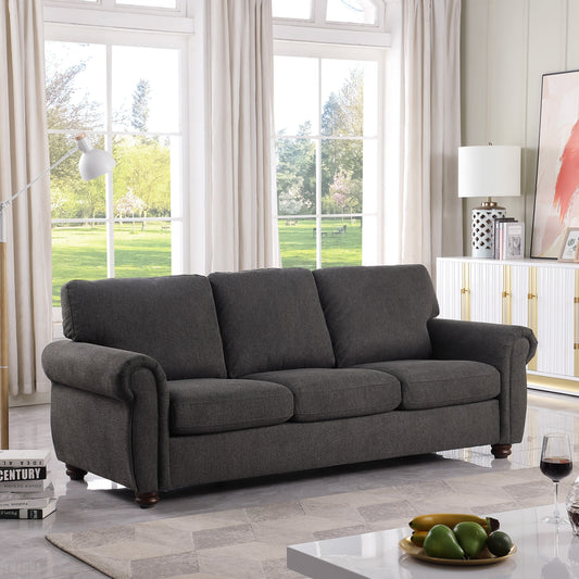 Wood Framed Chenille Fabric Sofa