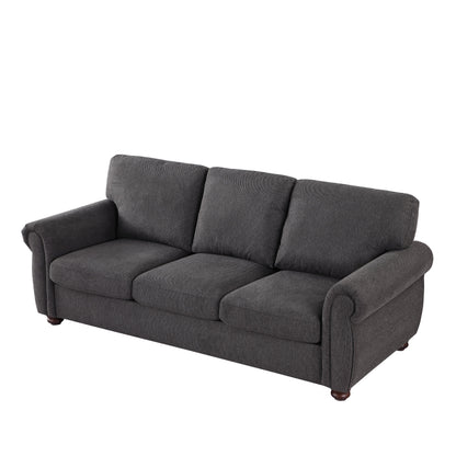 Wood Framed Chenille Fabric Sofa