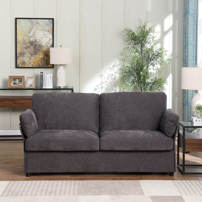 Wood Framed Chenille Fabric Sofa