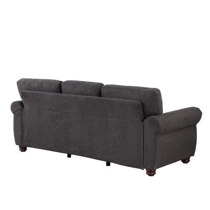 Wood Framed Chenille Fabric Sofa