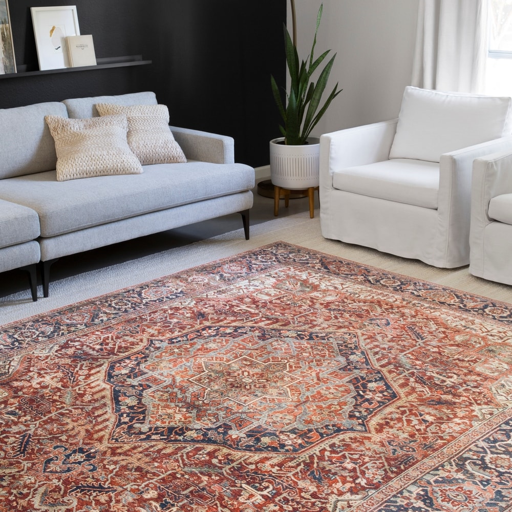 Alexander Home Isabelle Teppich mit traditionellem Vintage-Bordürendruck