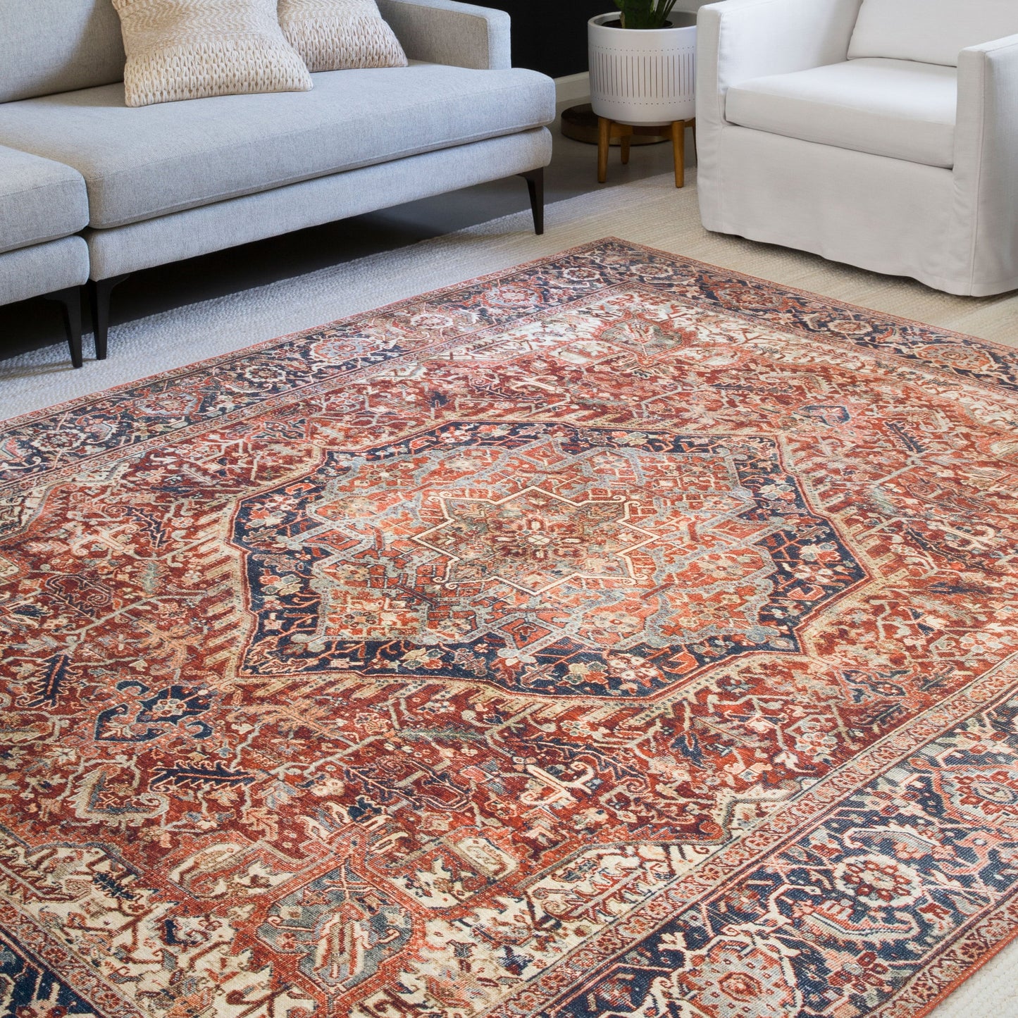 Alexander Home Isabelle Teppich mit traditionellem Vintage-Bordürendruck