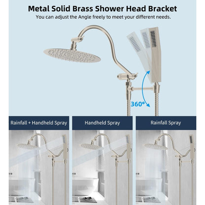 10-Zoll-Hochdruck-Regenduschkopf aus Metall mit Handbrause