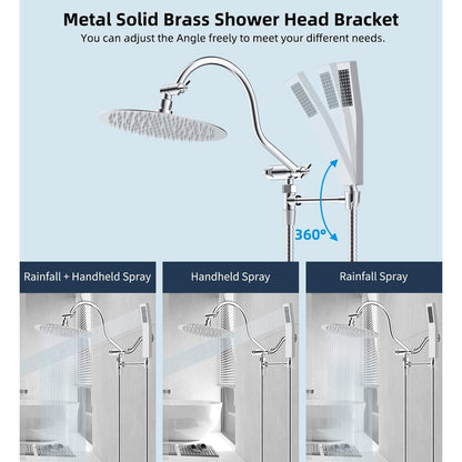 10-Zoll-Hochdruck-Regenduschkopf aus Metall mit Handbrause