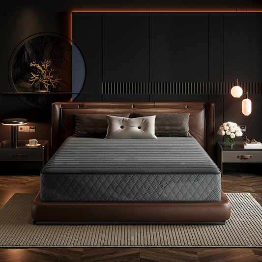 SweDrea 10 Zoll mittelfeste, mit Gel angereicherte Memory Foam-Hybridmatratze, kühlend und atmungsaktiv, mit CertiPUR-US, SGS und OEKO-TEX