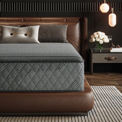 SweDrea 10 Zoll mittelfeste, mit Gel angereicherte Memory Foam-Hybridmatratze, kühlend und atmungsaktiv, mit CertiPUR-US, SGS und OEKO-TEX