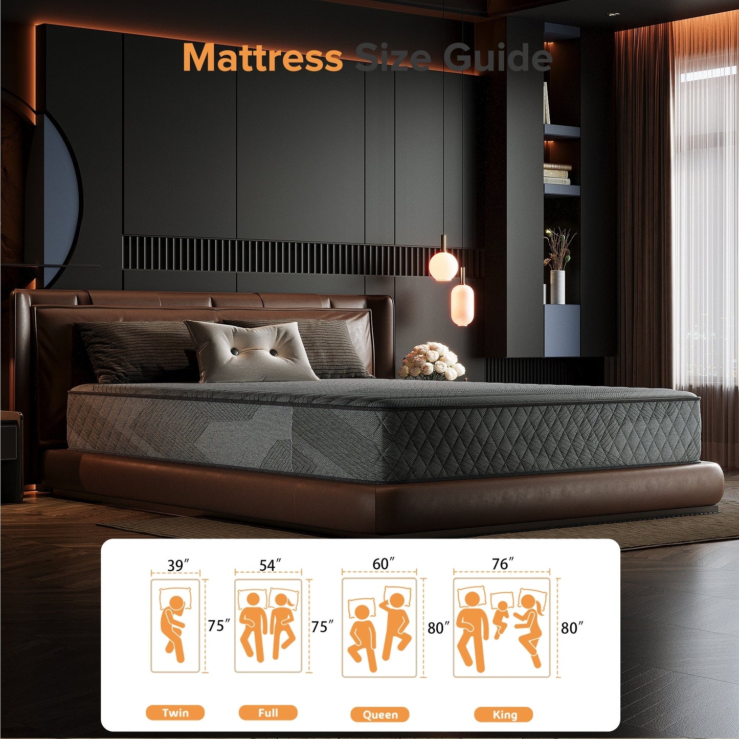 SweDrea 10 Zoll mittelfeste, mit Gel angereicherte Memory Foam-Hybridmatratze, kühlend und atmungsaktiv, mit CertiPUR-US, SGS und OEKO-TEX