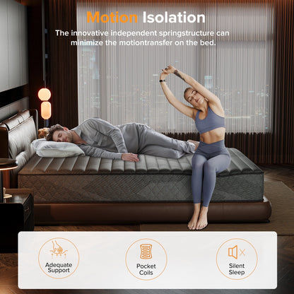 SweDrea 10 Zoll mittelfeste, mit Gel angereicherte Memory Foam-Hybridmatratze, kühlend und atmungsaktiv, mit CertiPUR-US, SGS und OEKO-TEX