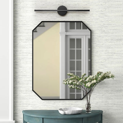 1-flammige, moderne, lange, lineare Wandleuchte in Schwarz/Gold/Nickel, dimmbare LED-Badezimmer-Waschtischleuchte