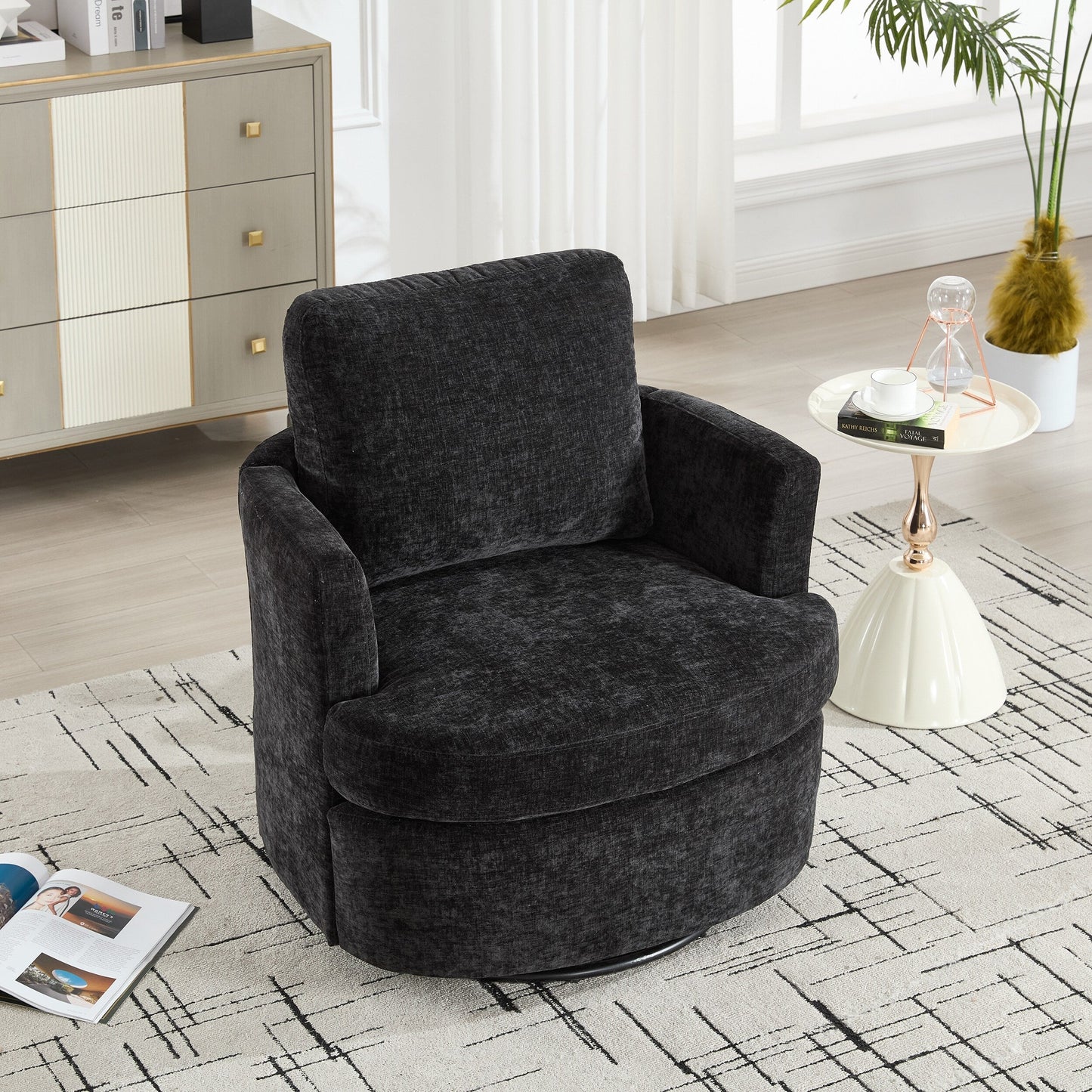 Swivel Chair Modern Office Desk Chair with Adjustable Height and 360 Degree Rotation for Home Office Comfort