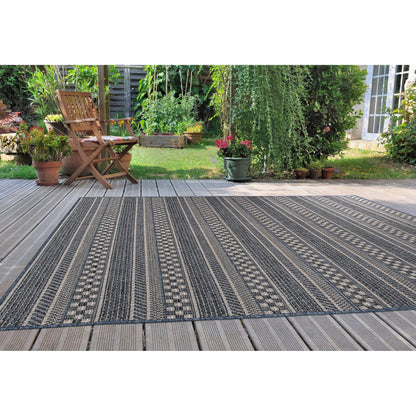 World Rug Gallery Bohemian Geometric Stripe Indoor/Outdoor-Teppich