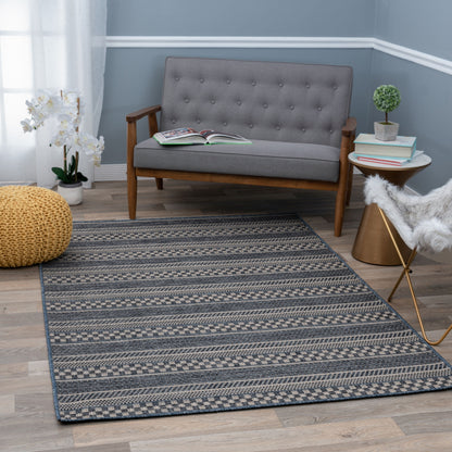 World Rug Gallery Bohemian Geometric Stripe Indoor/Outdoor-Teppich