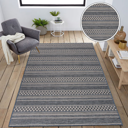World Rug Gallery Bohemian Geometric Stripe Indoor/Outdoor-Teppich