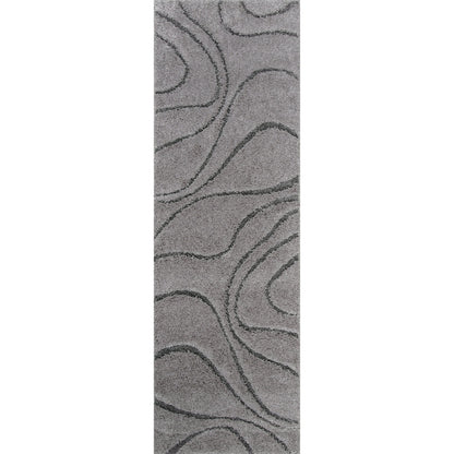 Nuloom Krista Moderner Zottelteppich mit Wirbelmuster