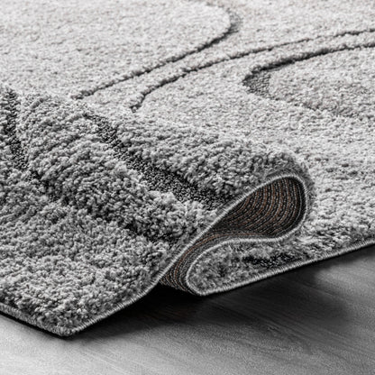 Nuloom Krista Moderner Zottelteppich mit Wirbelmuster